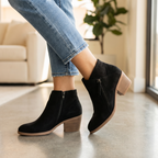 Women's Suede Block Heel Boots With Arch Support