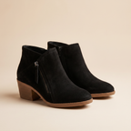 Women's Suede Block Heel Boots With Arch Support