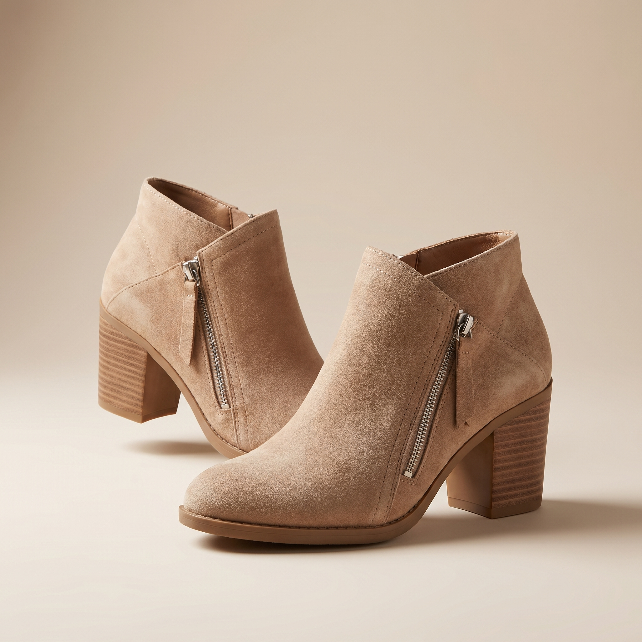 Women's Suede Block Heel Boots With Arch Support