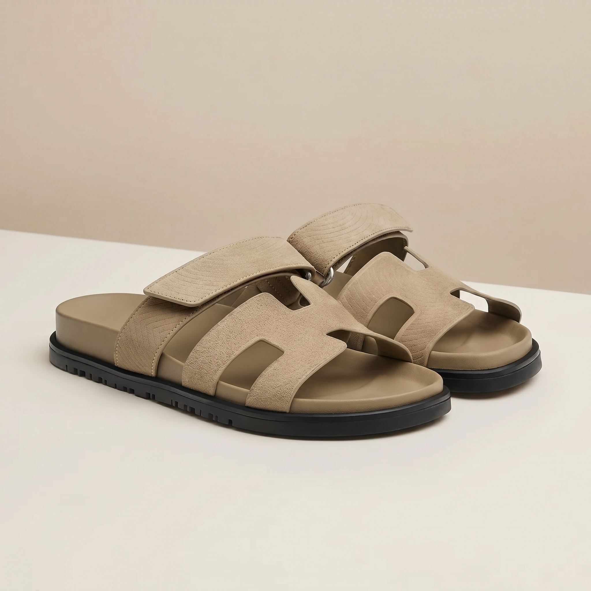 Unisex Adjustable Leather Slide Sandals | Comfortable Casual Footwear