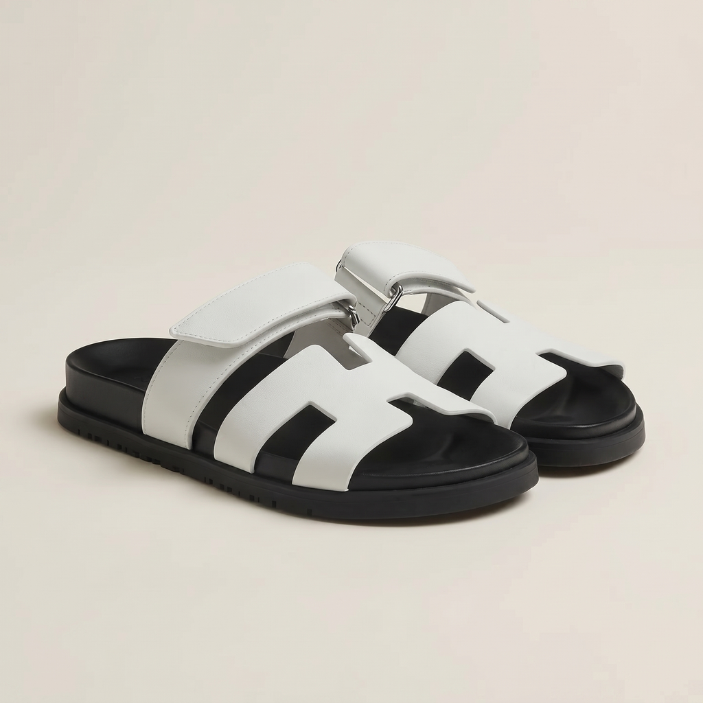 Unisex Adjustable Leather Slide Sandals | Comfortable Casual Footwear