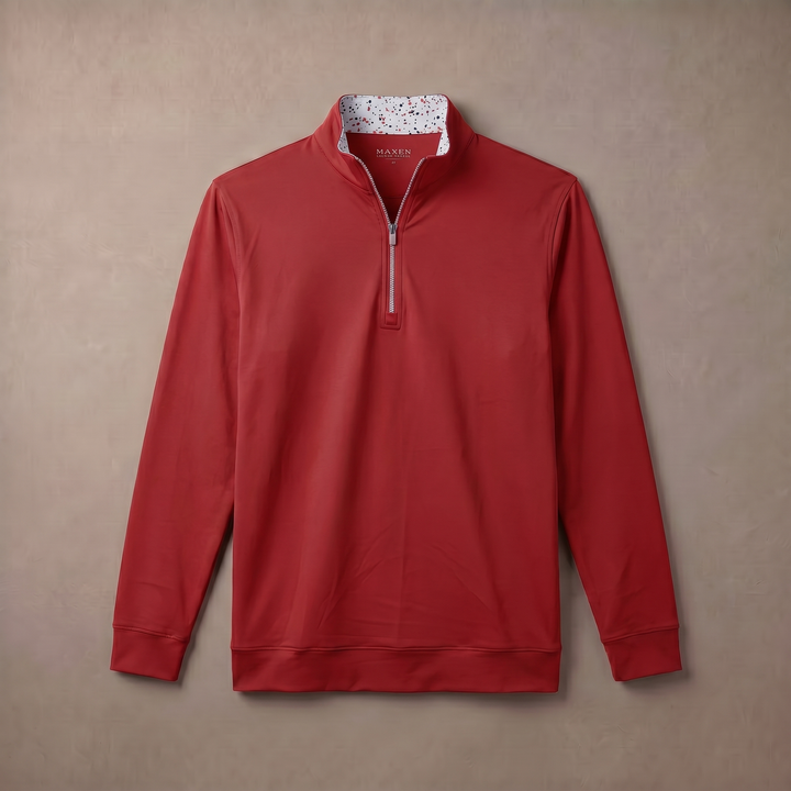Mens Moisture Wicking Fleece Quarter Zip Pullover for Golf Lightweight Stretch Comfort