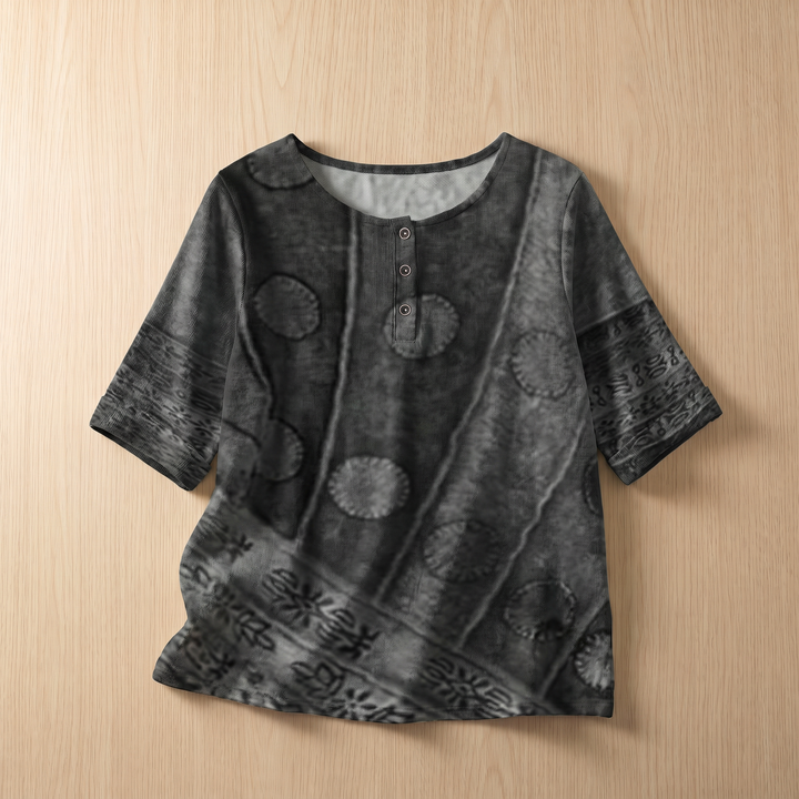 Women's Soft Floral Blouse | Elegant Vintage-Inspired Relaxed Fit Top