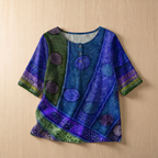 Women's Soft Floral Blouse | Elegant Vintage-Inspired Relaxed Fit Top