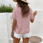 Women's Floral Print Blouse Lightweight Elegant Summer Top Chic
