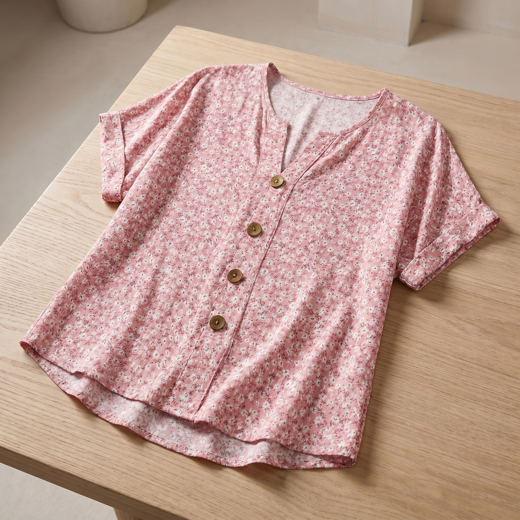 Women's Floral Print Blouse Lightweight Elegant Summer Top Chic