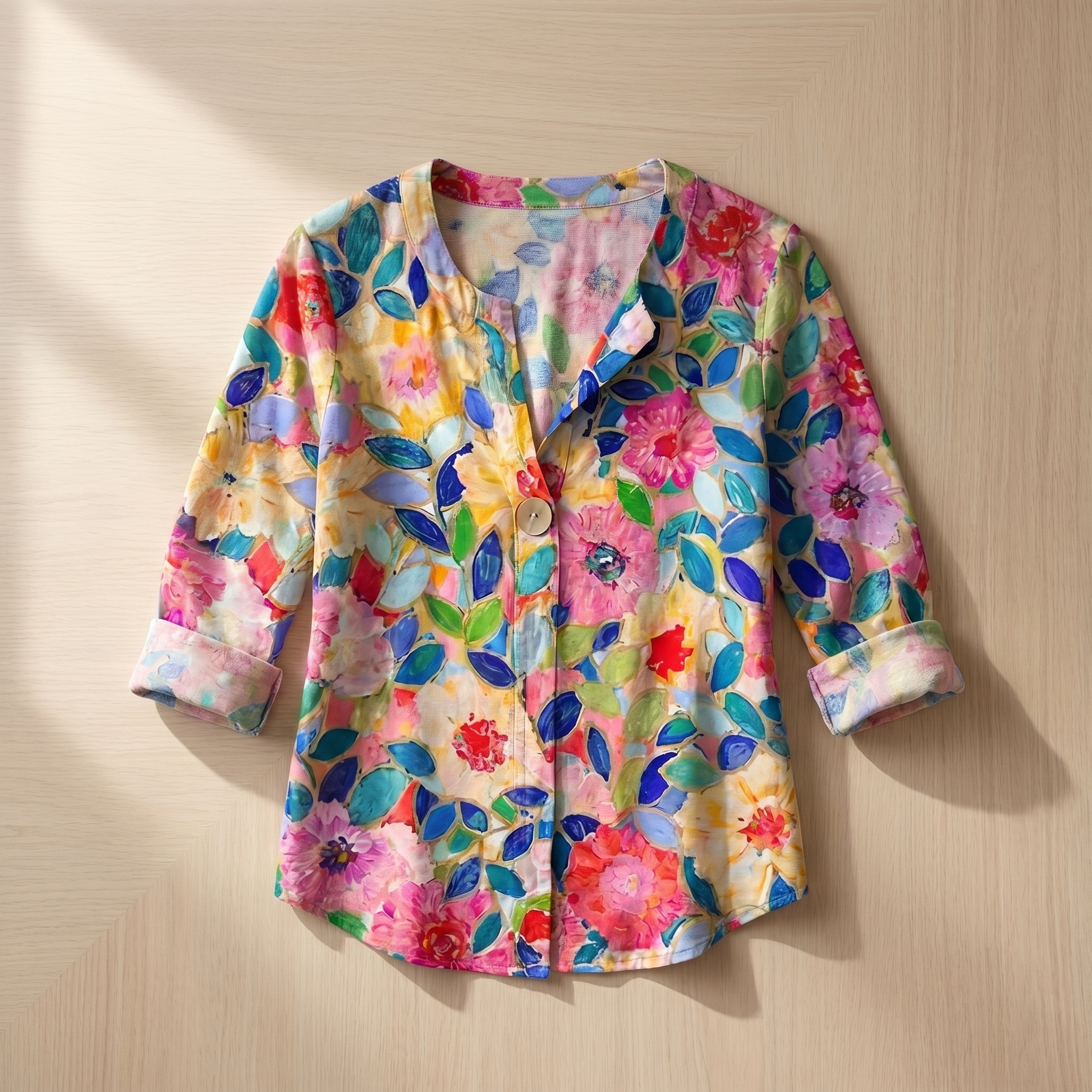 Women's Floral Print Blouse Elegant Lightweight Top Versatile Casual And Formal Wear