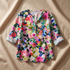 Women's Floral Print Blouse Elegant Lightweight Top Versatile Casual And Formal Wear