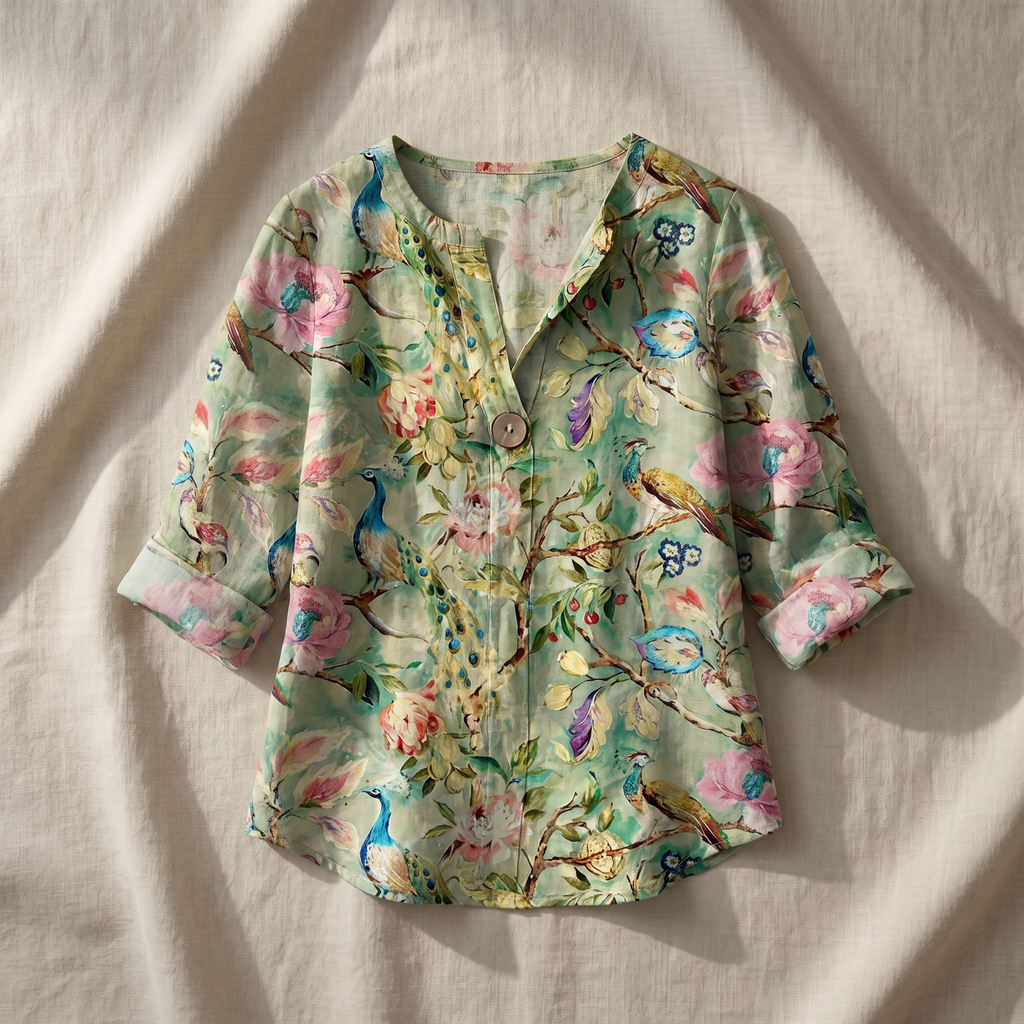 Women's Floral Print Blouse Elegant Lightweight Top Versatile Casual And Formal Wear