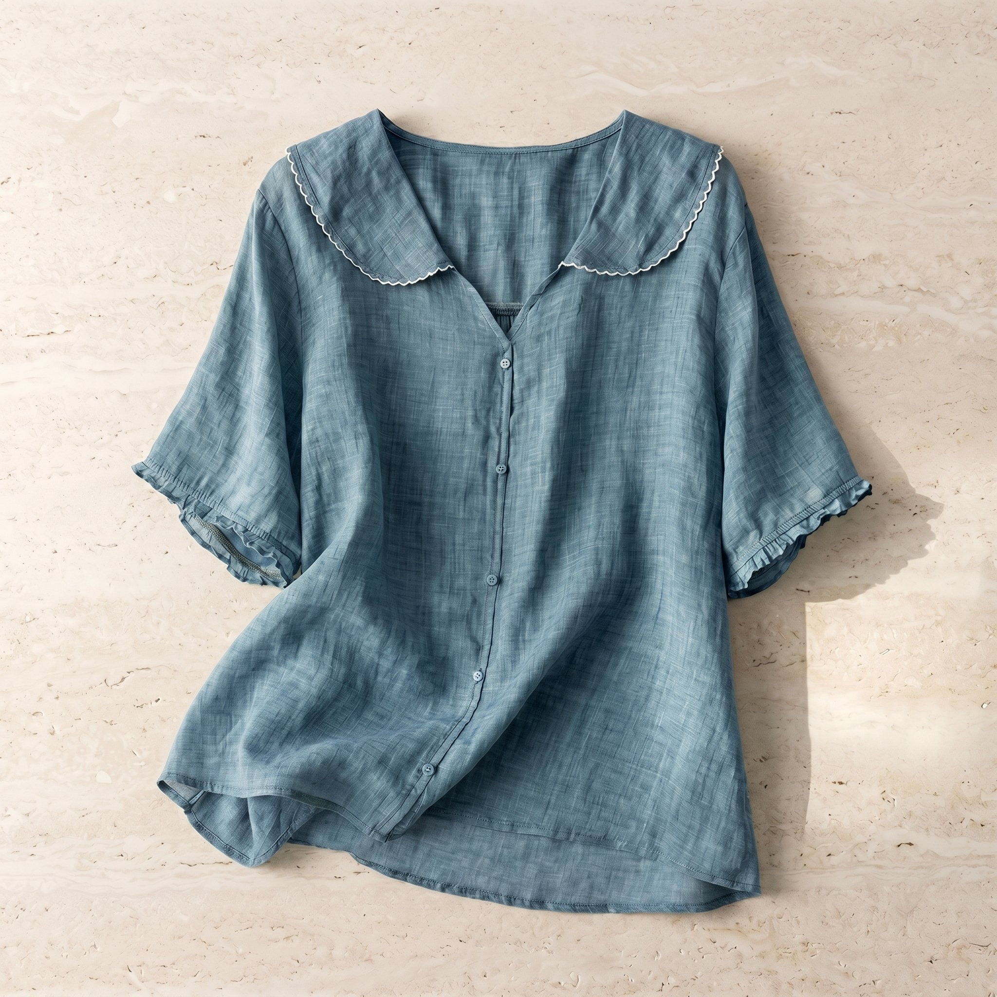 Women's Cotton White Vintage Inspired Long Sleeve Blouse For Timeless Casual Elegance