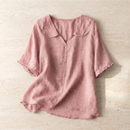 Women's Cotton White Vintage Inspired Long Sleeve Blouse For Timeless Casual Elegance