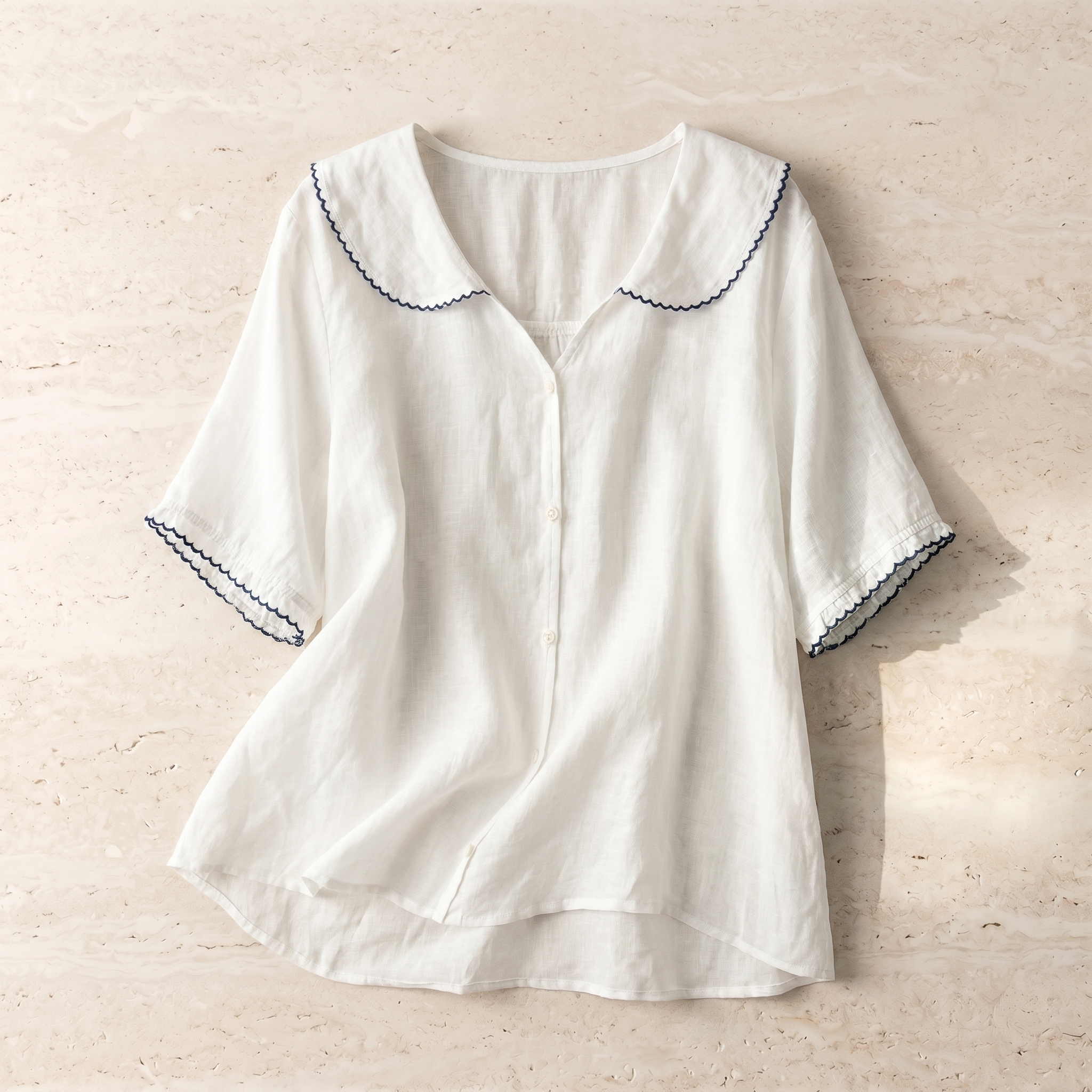 Women's Cotton White Vintage Inspired Long Sleeve Blouse For Timeless Casual Elegance