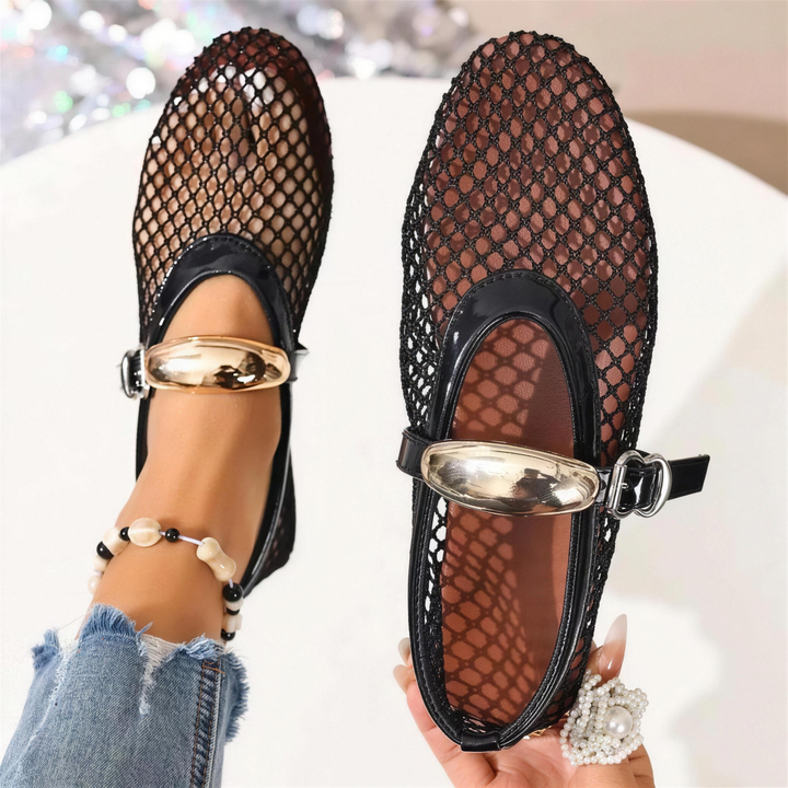Women's Coralie Mesh Flats – Cushioned Mary Jane Shoes