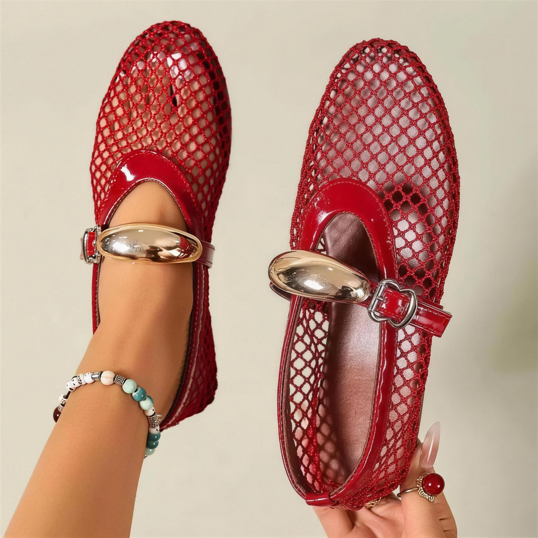 Women's Coralie Mesh Flats – Cushioned Mary Jane Shoes