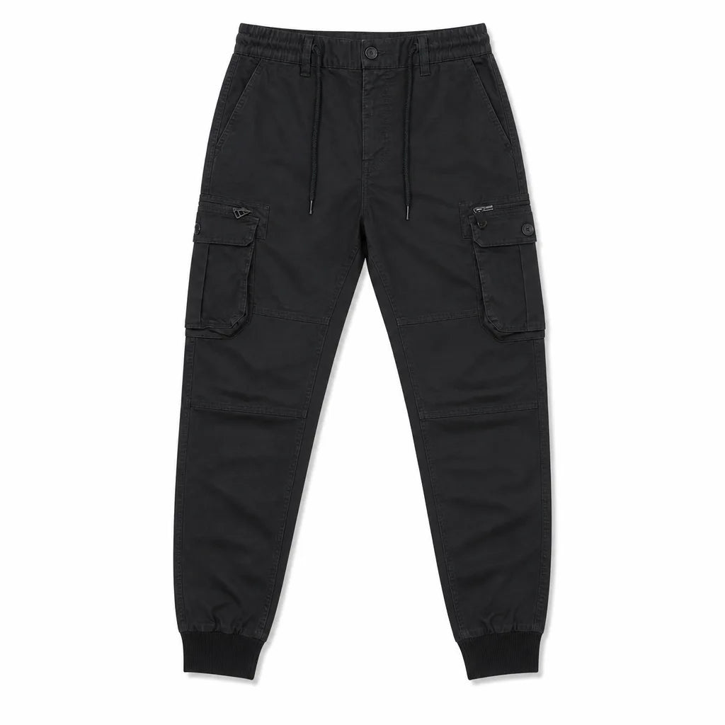 Men’s Cotton Cargo Joggers with Tapered Leg