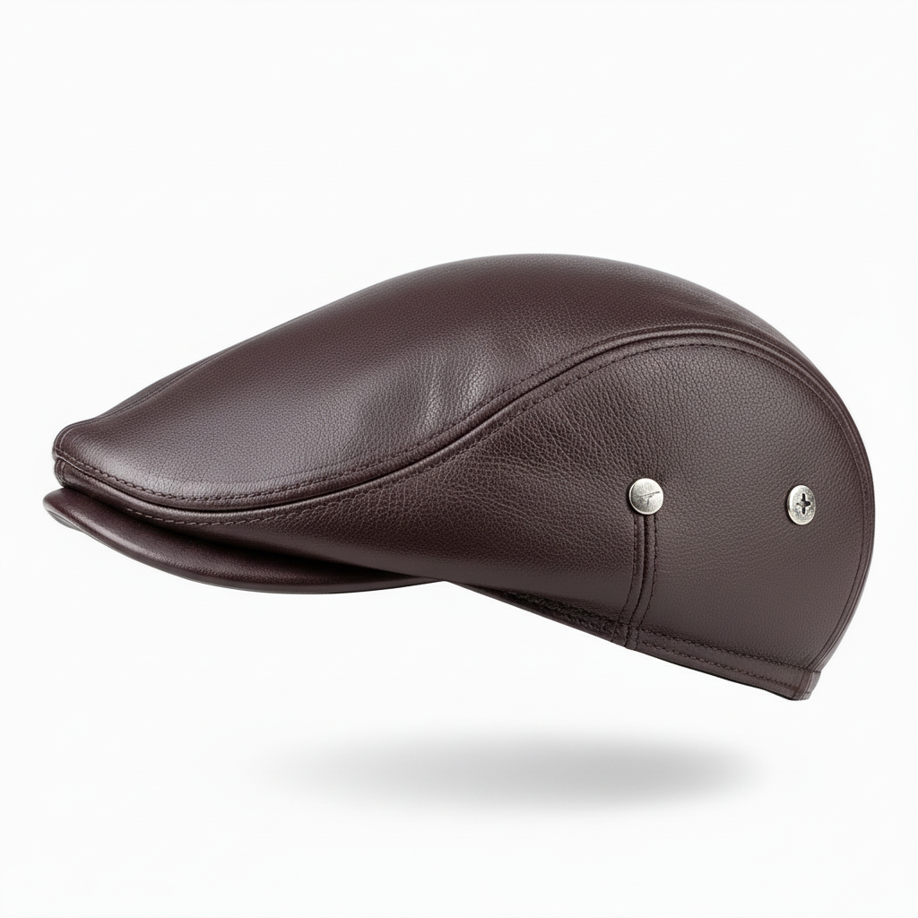 Cowhide Leather Dad Hat Without Ear-HighTouch