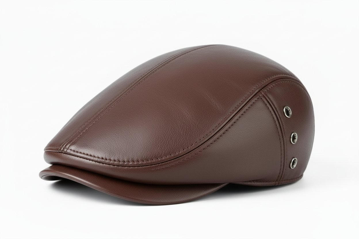Cowhide Leather Dad Hat Without Ear-HighTouch