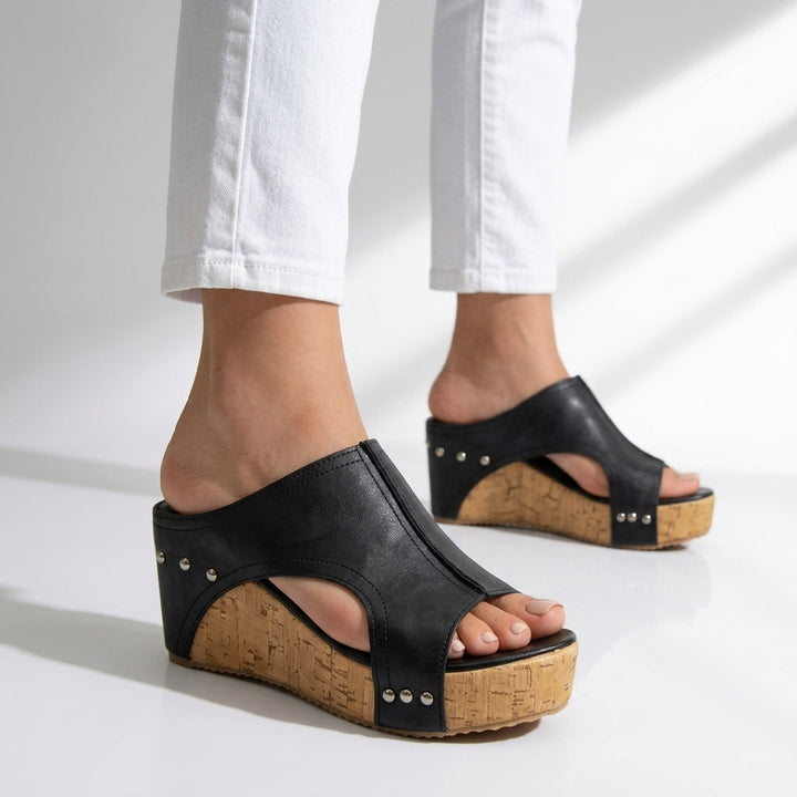 Women's Cork Wedge Sandals Comfortable Platform Shoes