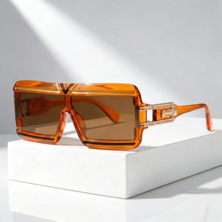 Oversized Shield Sunglasses with UV400 Protection