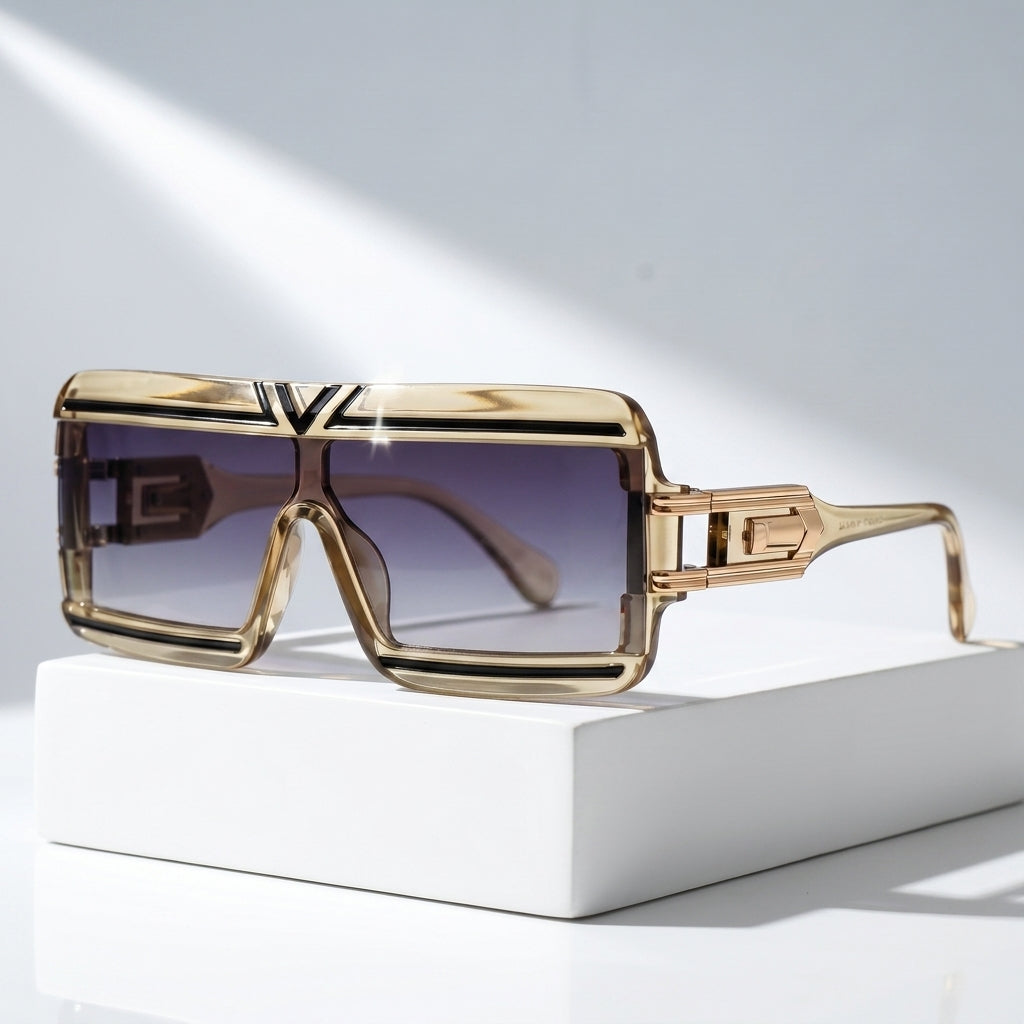 Oversized Shield Sunglasses with UV400 Protection