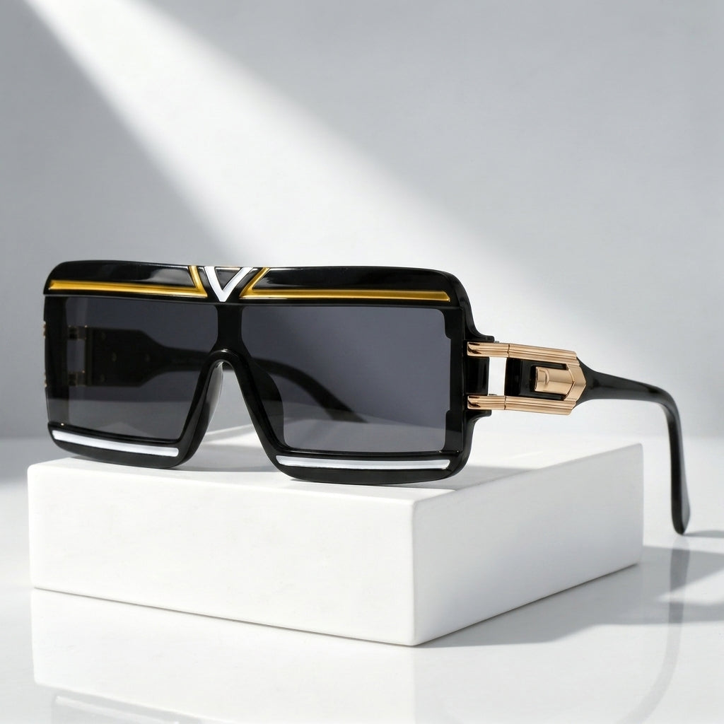 Oversized Shield Sunglasses with UV400 Protection
