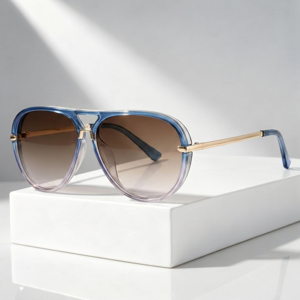 Oversized Aviator Sunglasses with UV400 Protection