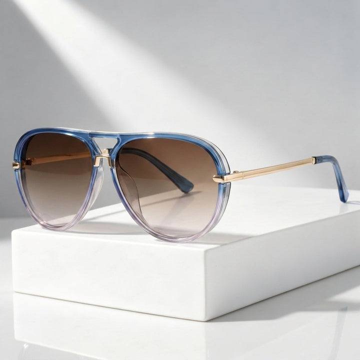 Oversized Aviator Sunglasses with UV400 Protection