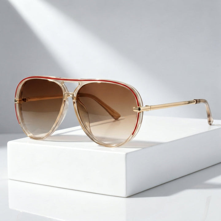 Oversized Aviator Sunglasses with UV400 Protection