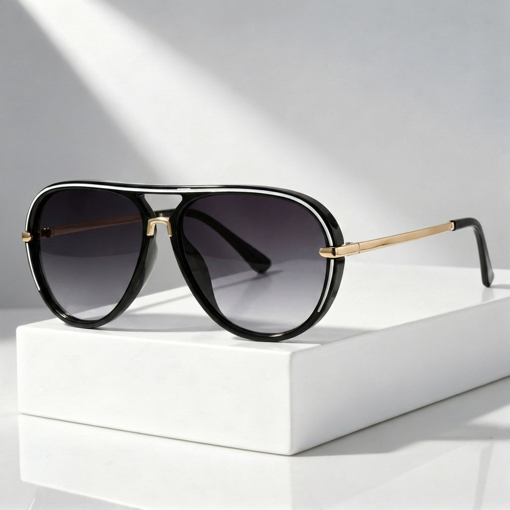 Oversized Aviator Sunglasses with UV400 Protection