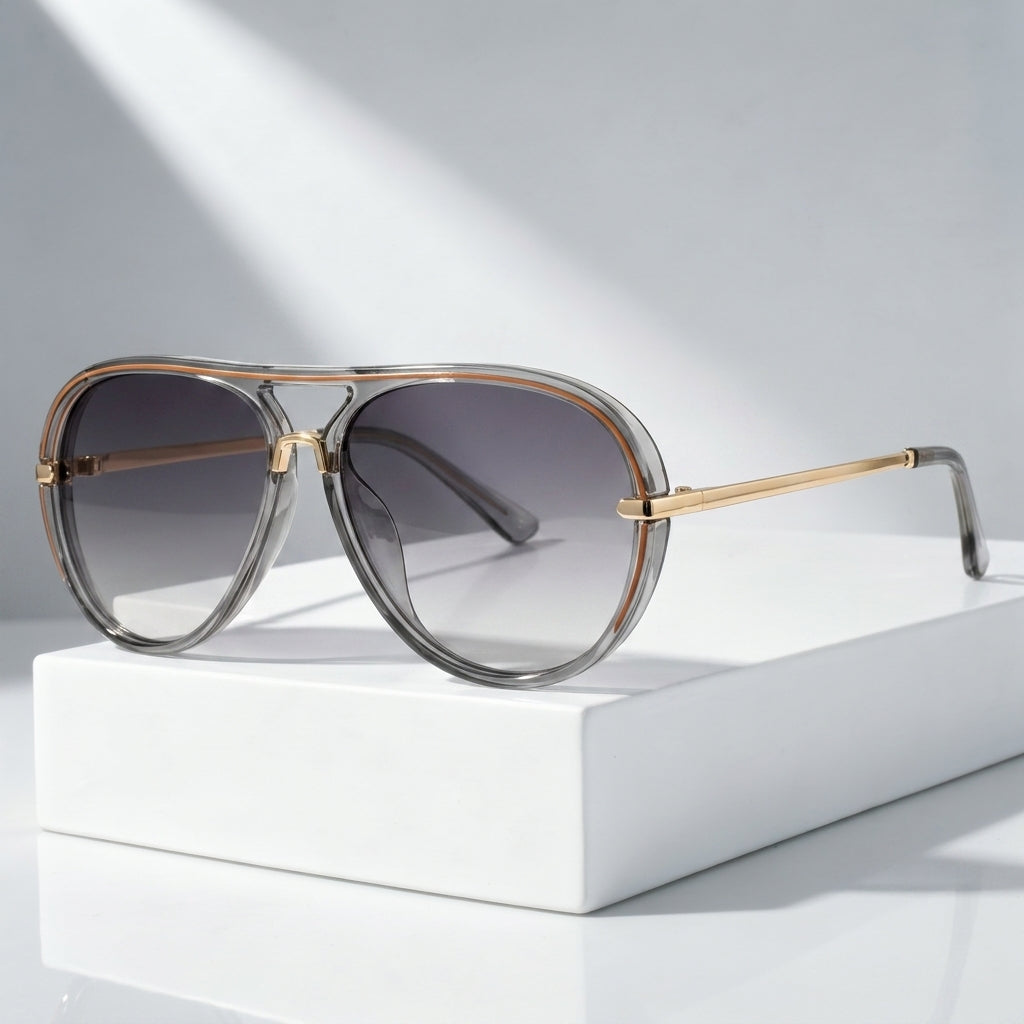 Oversized Aviator Sunglasses with UV400 Protection