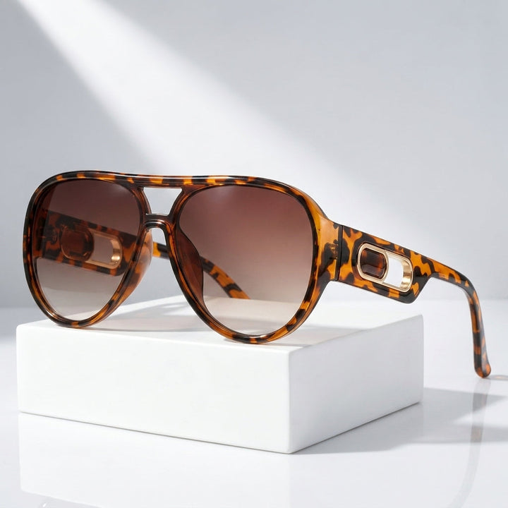 Women`s Oversized Aviator Sunglasses with UV400 Protection