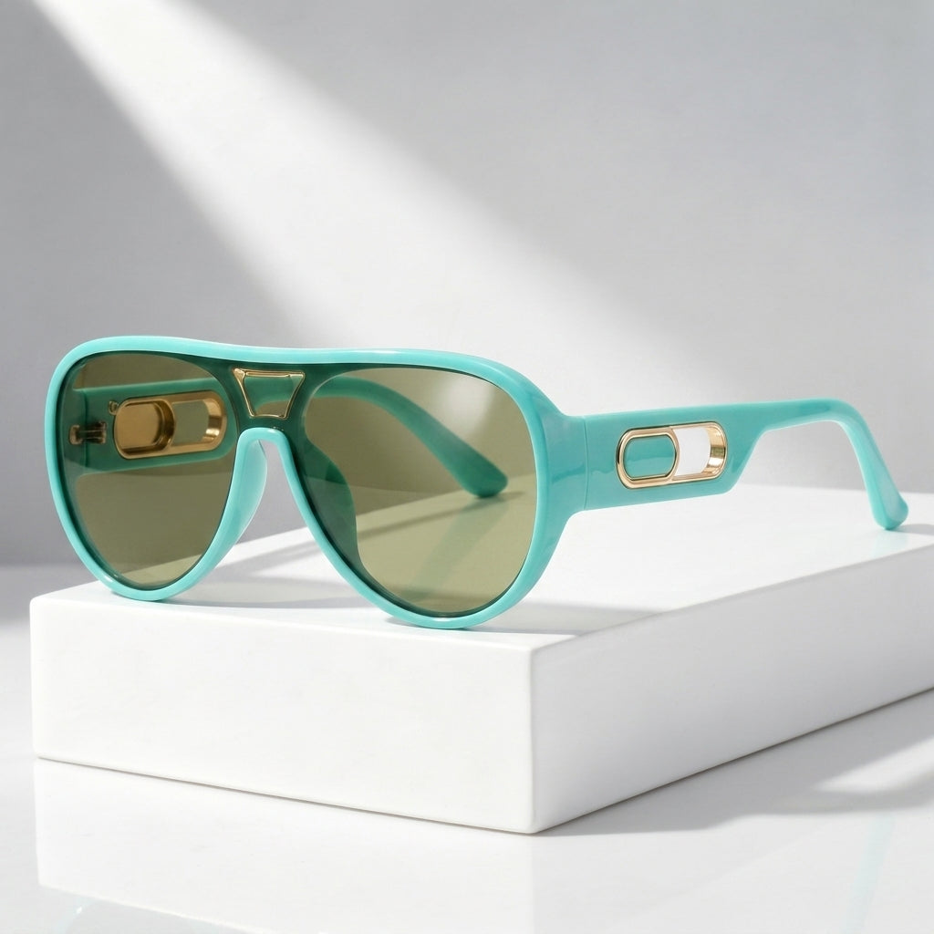 Women`s Oversized Aviator Sunglasses with UV400 Protection