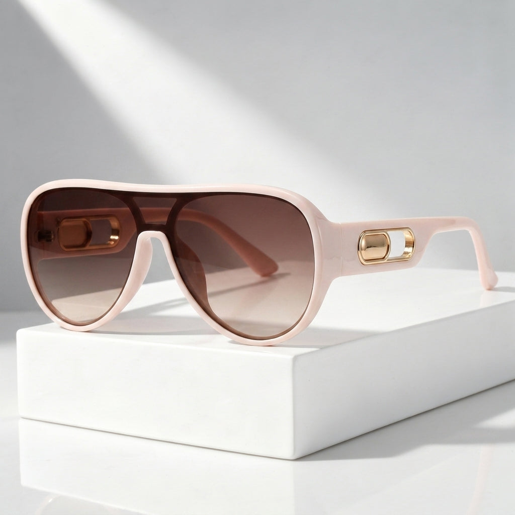 Women`s Oversized Aviator Sunglasses with UV400 Protection
