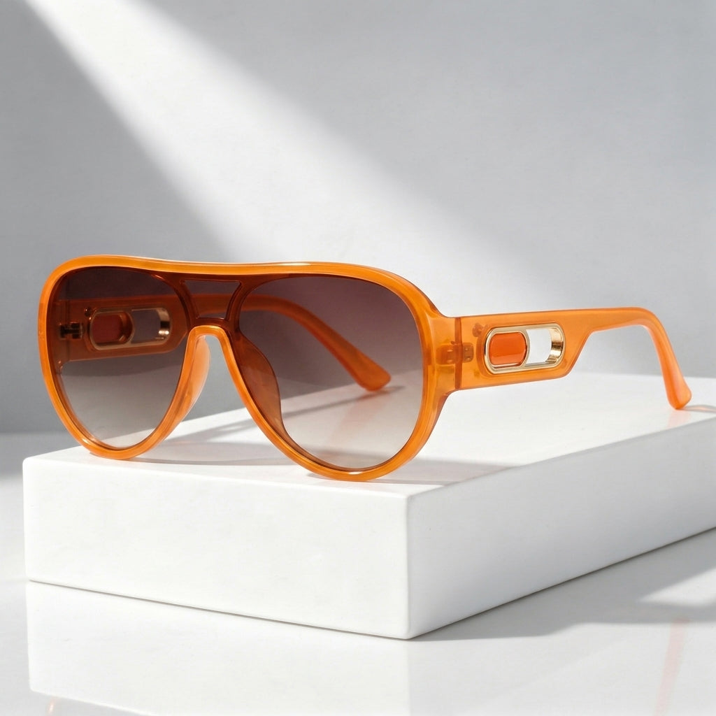 Women`s Oversized Aviator Sunglasses with UV400 Protection