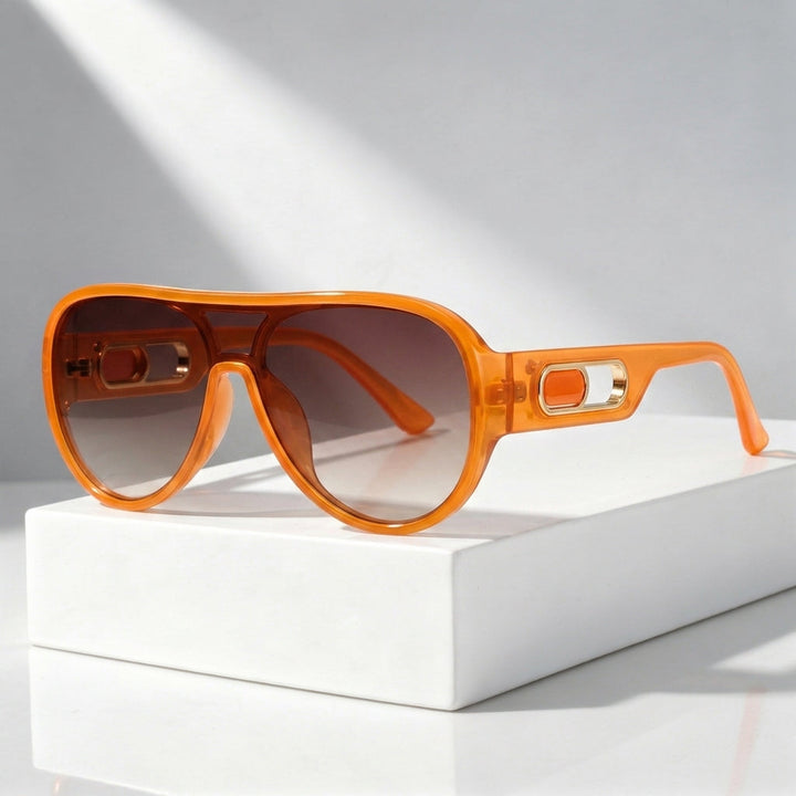 Women`s Oversized Aviator Sunglasses with UV400 Protection
