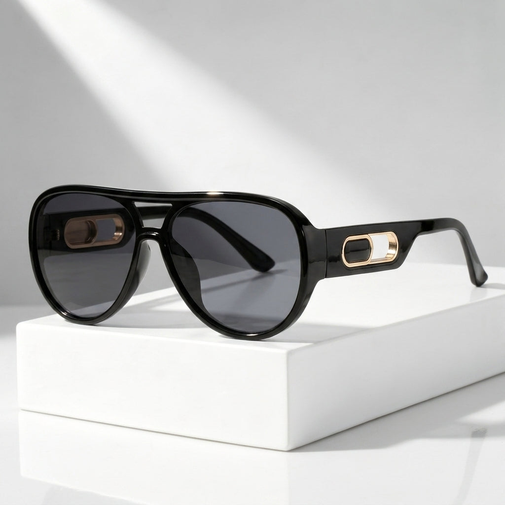 Women`s Oversized Aviator Sunglasses with UV400 Protection