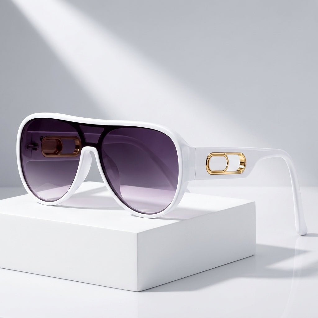 Women`s Oversized Aviator Sunglasses with UV400 Protection