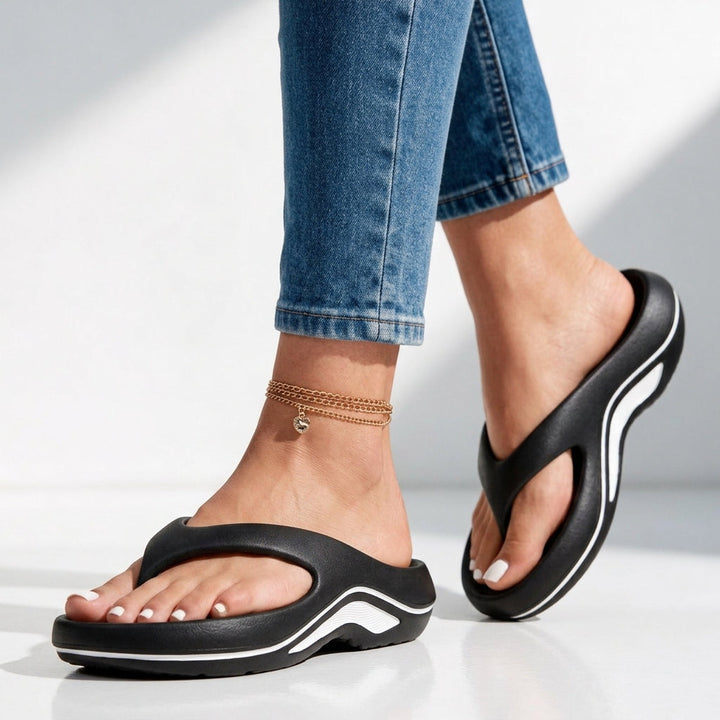Women's Cloud Wedge Flip Flops Cushioned Platform Sandals