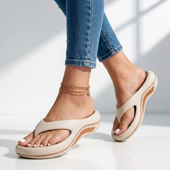 Women's Cloud Wedge Flip Flops Cushioned Platform Sandals