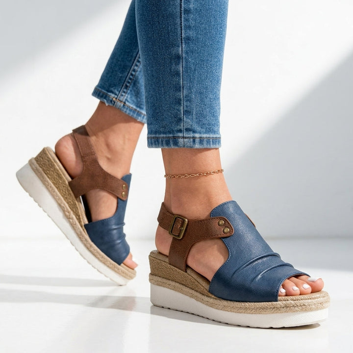 Women's Cushioned Wedge Sandals with Ankle Strap