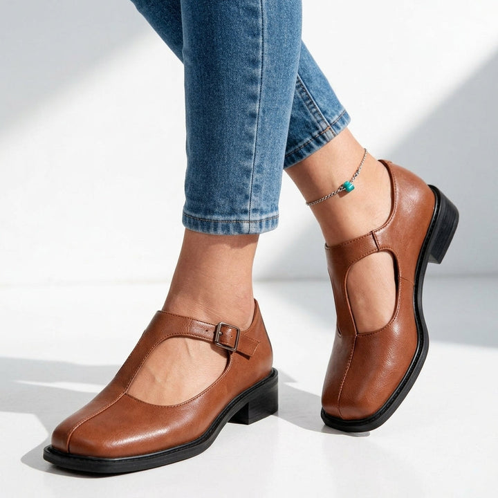 Women's T-Bar Mary Jane Flats Comfortable Slip-On Shoes