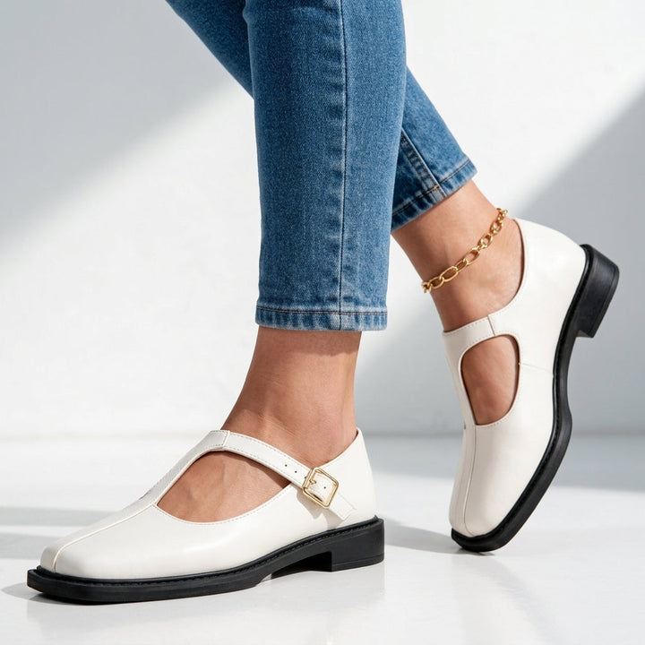 Women's T-Bar Mary Jane Flats Comfortable Slip-On Shoes