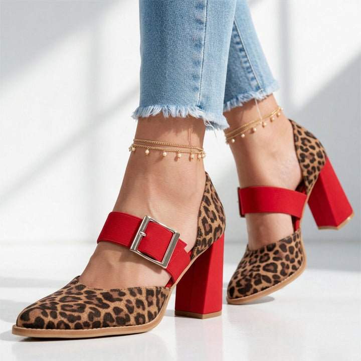 Women's Leopard Mary Jane Heels
