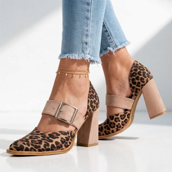 Women's Leopard Mary Jane Heels