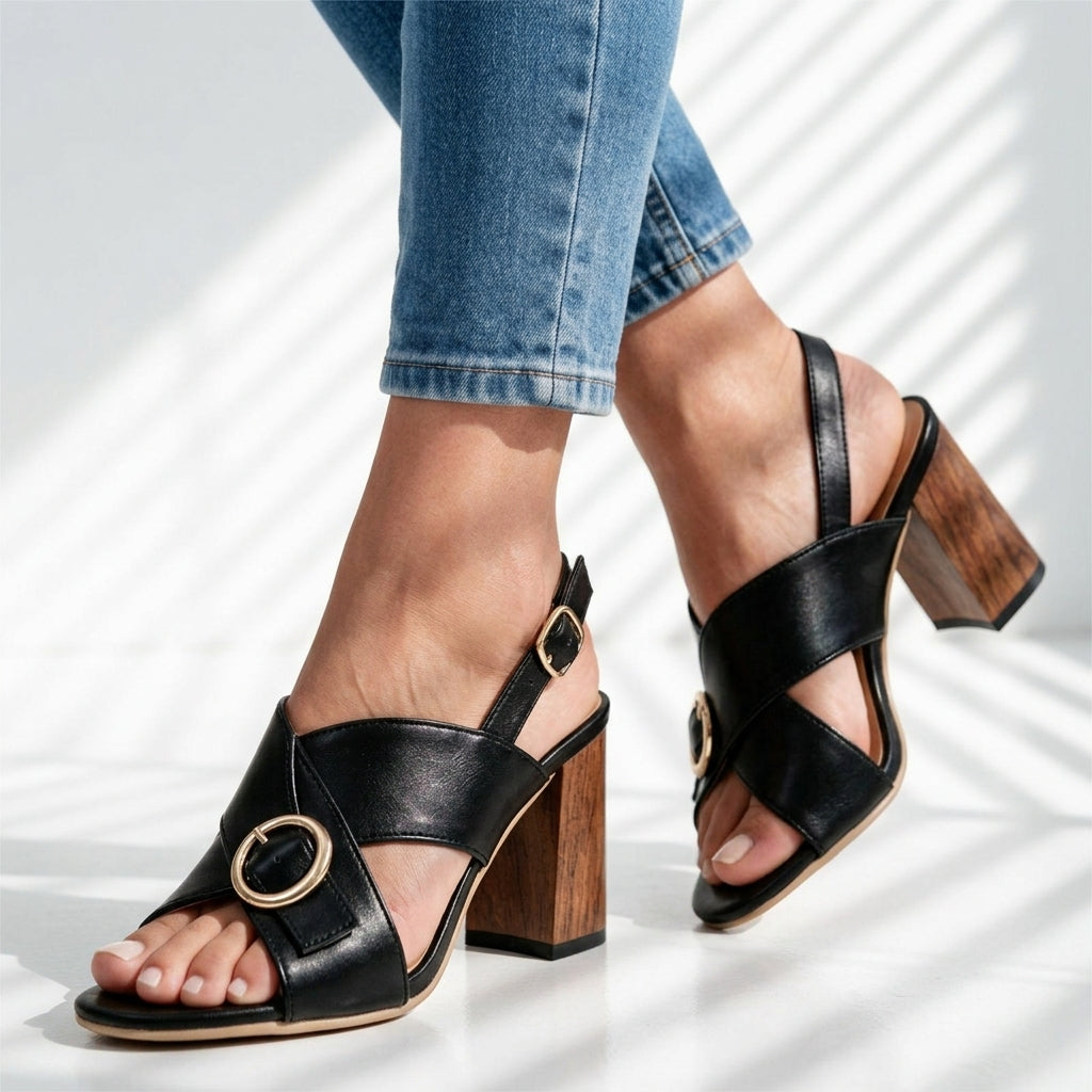 Women's Ottilie Crossover Buckle Heeled Sandals