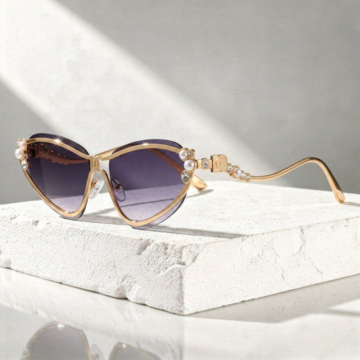 Women's Cat Eye Sunglasses with Crystal Trim