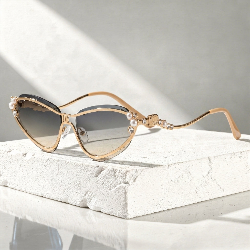 Women's Cat Eye Sunglasses with Crystal Trim