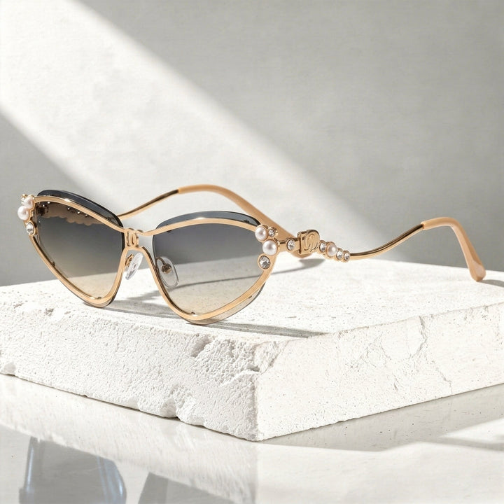 Women's Cat Eye Sunglasses with Crystal Trim