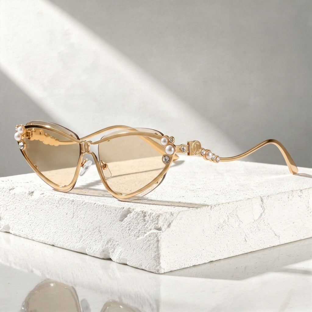 Women's Cat Eye Sunglasses with Crystal Trim