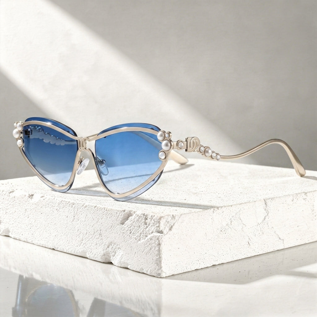 Women's Cat Eye Sunglasses with Crystal Trim